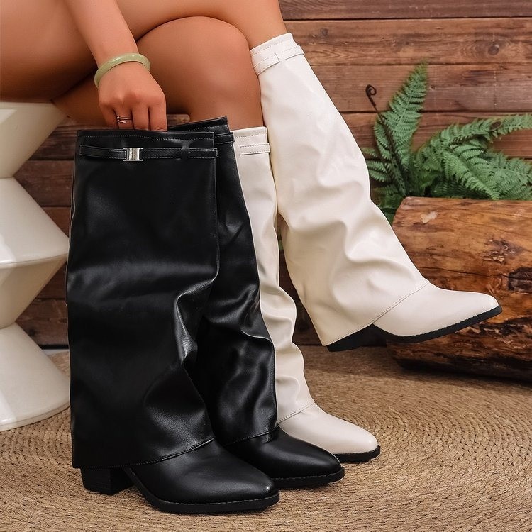 Sock Boot Women - Calças de perna alta europeias e