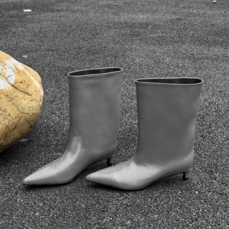 Inverno apontou toe mulheres j - Knee High Boots Women avaliação e preço