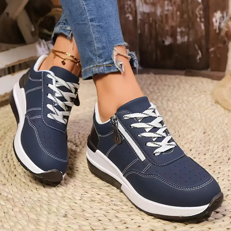 Tênis feminino com zíper later - Oxford Lace Up Women avaliação e preço