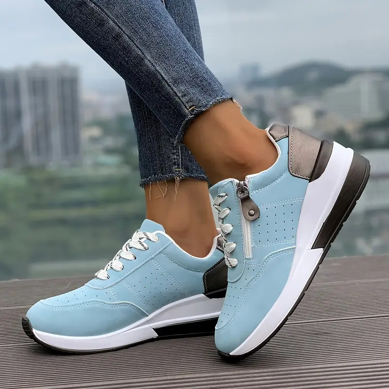 Tênis feminino com zíper later - Oxford Lace Up Women avaliação e preço