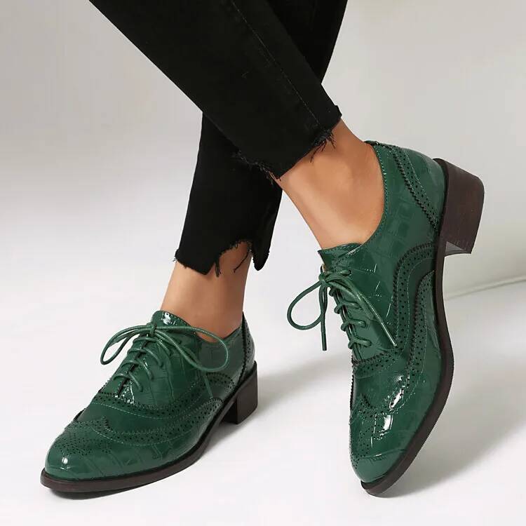 Sapatos femininos de salto bai - Oxford Lace Up Women avaliação e preço