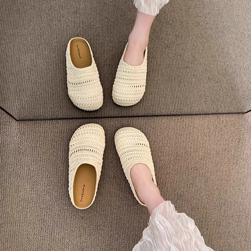 Chinelos femininos de ráfia, r - Mule Slip On avaliação e preço