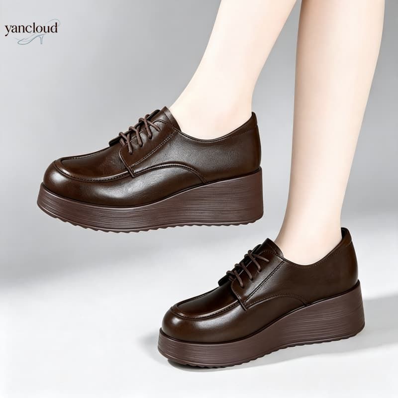 Sapatos de Couro Macio com Pla - Oxford Lace Up Women avaliação e preço