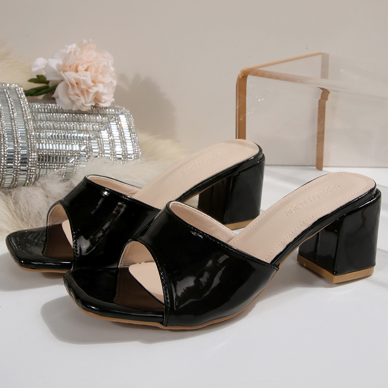 Sandálias de salto alto pretas - Mule Slip On avaliação e preço