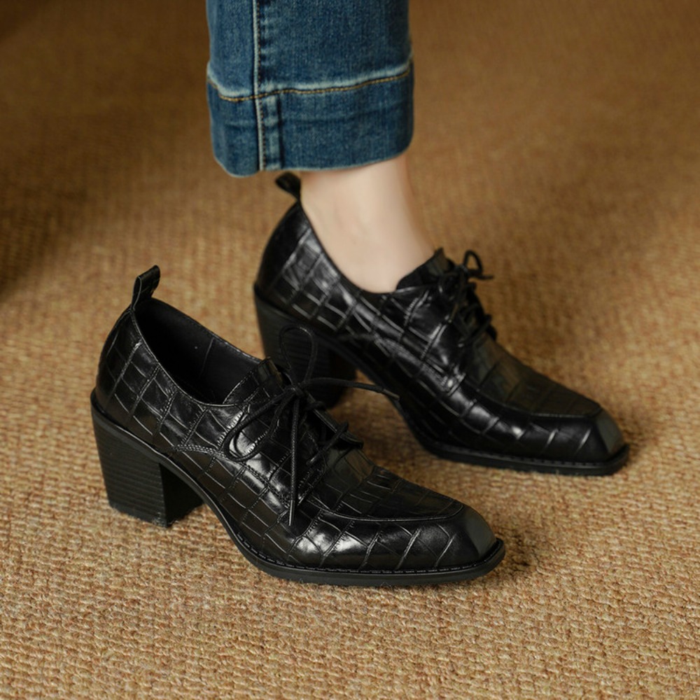 Sapatos Femininos de Couro Gen - Oxford Lace Up Women avaliação e preço